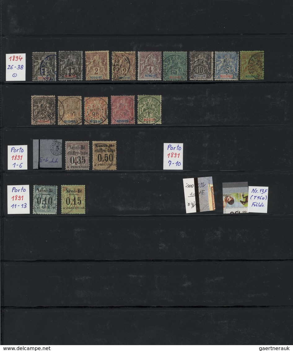 Nossi-Be: 1893/1903, Collection Incl. Some Overprints, Groupe Excl. 75c. And A Nice Selection Of Ent - Autres & Non Classés