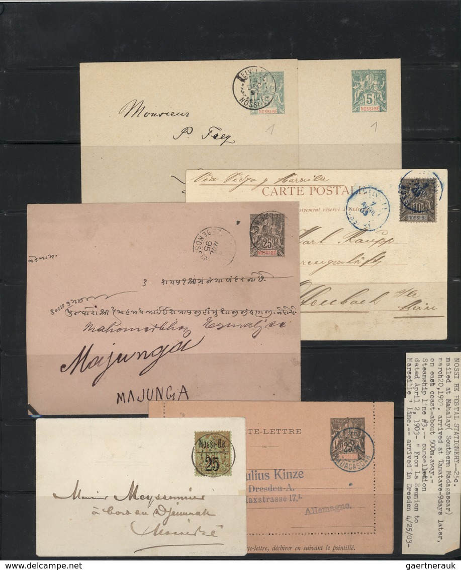 Nossi-Be: 1893/1903, Collection Incl. Some Overprints, Groupe Excl. 75c. And A Nice Selection Of Ent - Otros & Sin Clasificación