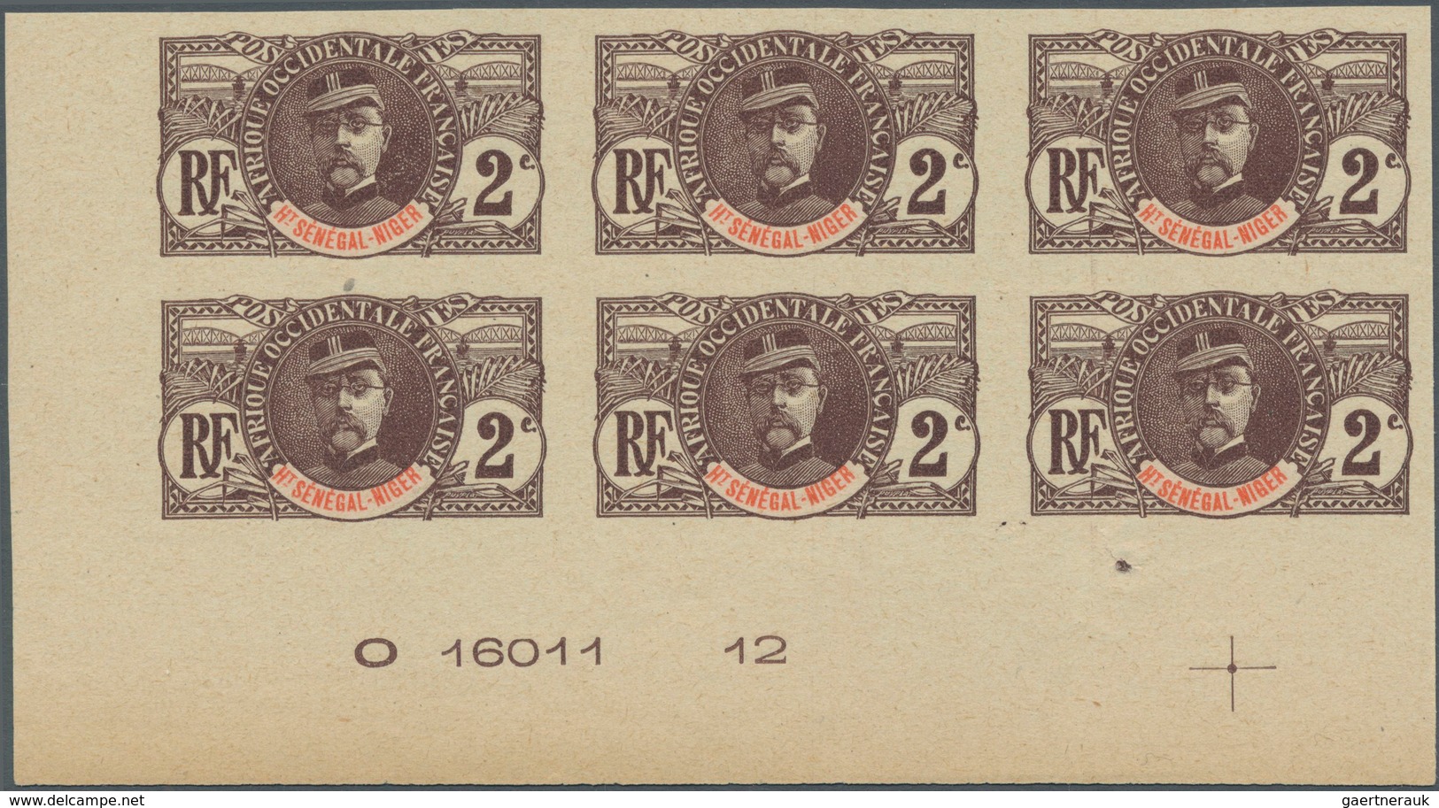 Obersenegal-Niger: 1906, General Louis Faidherbe 2c. Brown/red In A Lot With 25 IMPERFORATE Stamps I - Otros & Sin Clasificación