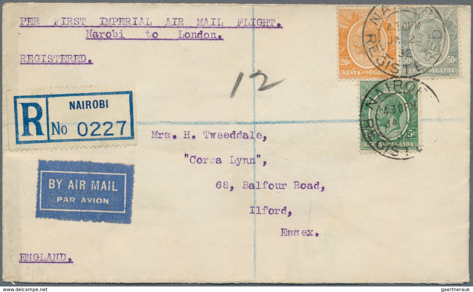 Ostafrikanische Gemeinschaft: 1920's-30's Group Of 19 Covers And Postal Stationery Card From K, U & - British East Africa