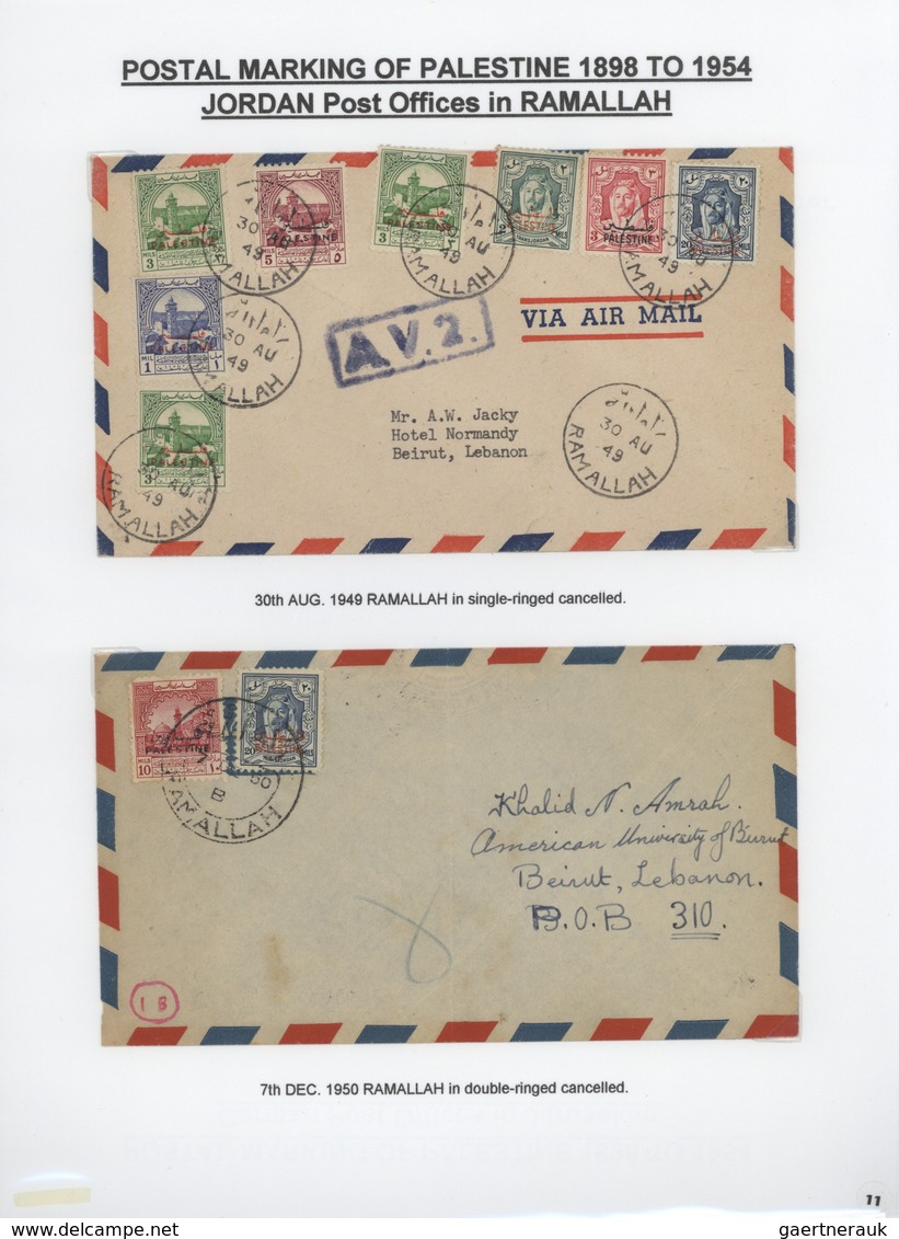 Palästina: 1898-1954, Exhibition Collection "HOLYLAND PALESTINE POSTAL MARKINGS FROM 1898 To 1954" O - Palestina