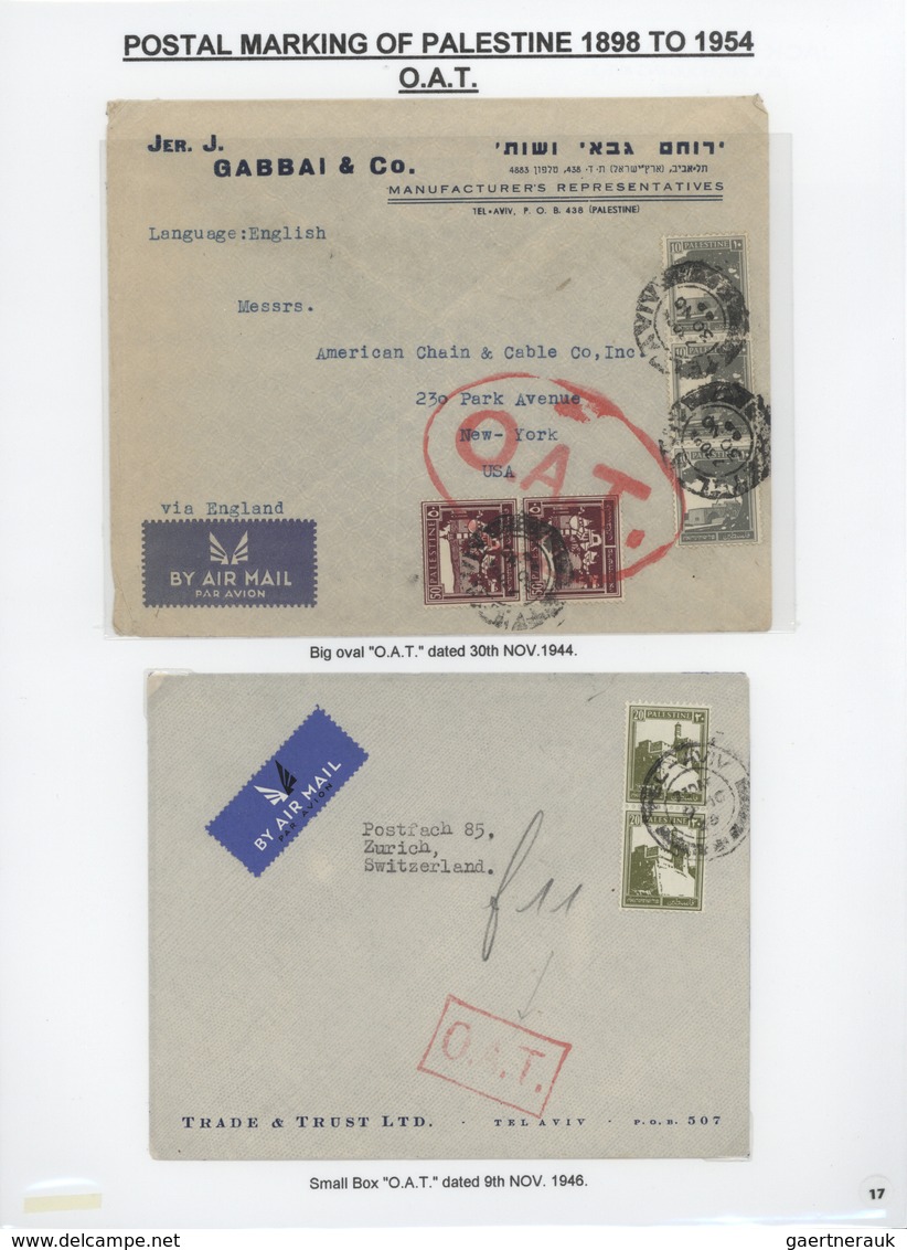 Palästina: 1898-1954, Exhibition Collection "HOLYLAND PALESTINE POSTAL MARKINGS FROM 1898 to 1954" o