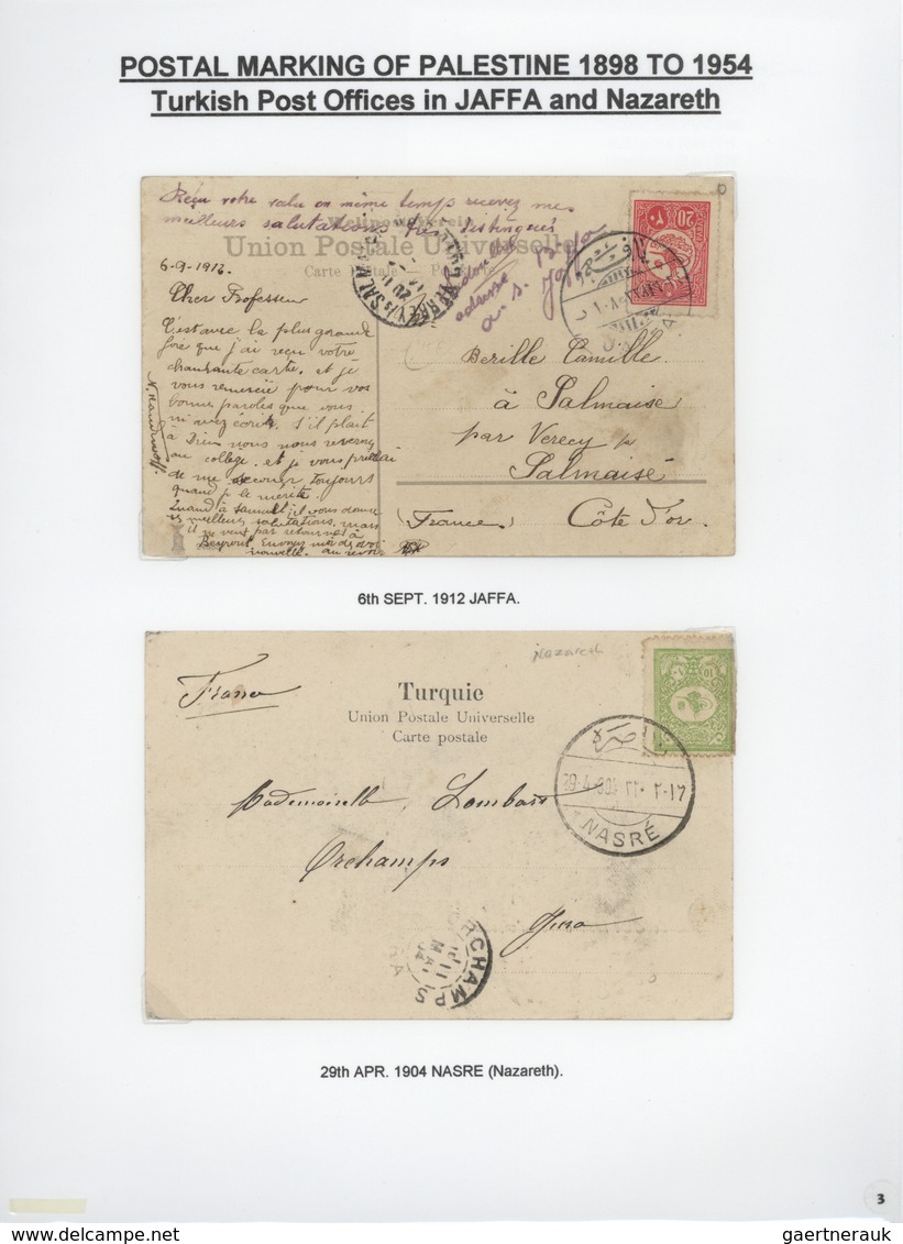 Palästina: 1898-1954, Exhibition Collection "HOLYLAND PALESTINE POSTAL MARKINGS FROM 1898 to 1954" o