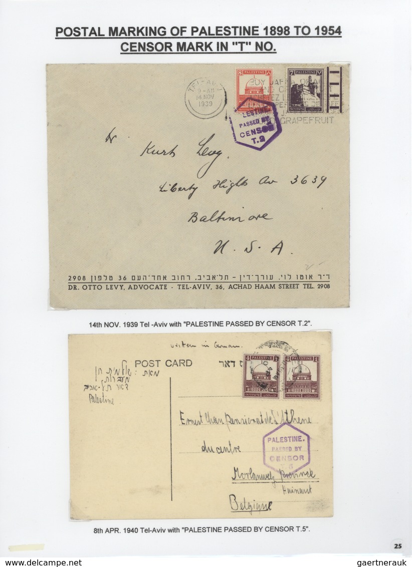 Palästina: 1898-1954, Exhibition Collection "HOLYLAND PALESTINE POSTAL MARKINGS FROM 1898 to 1954" o