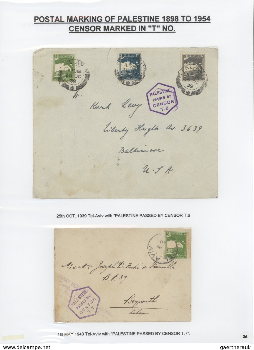 Palästina: 1898-1954, Exhibition Collection "HOLYLAND PALESTINE POSTAL MARKINGS FROM 1898 to 1954" o