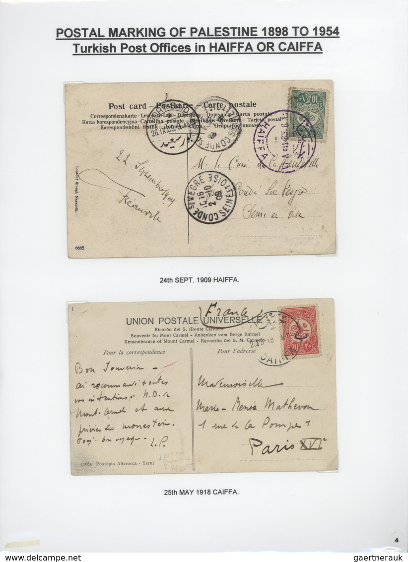 Palästina: 1898-1954, Exhibition Collection "HOLYLAND PALESTINE POSTAL MARKINGS FROM 1898 to 1954" o