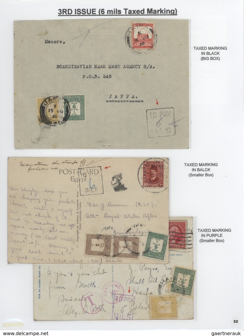 Palästina: 1898-1954, Exhibition Collection "HOLYLAND PALESTINE POSTAL MARKINGS FROM 1898 to 1954" o