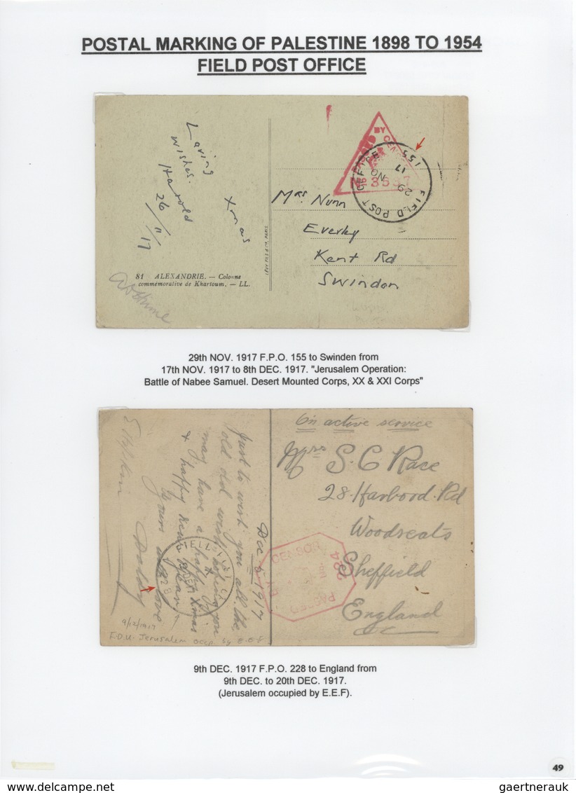 Palästina: 1898-1954, Exhibition Collection "HOLYLAND PALESTINE POSTAL MARKINGS FROM 1898 to 1954" o