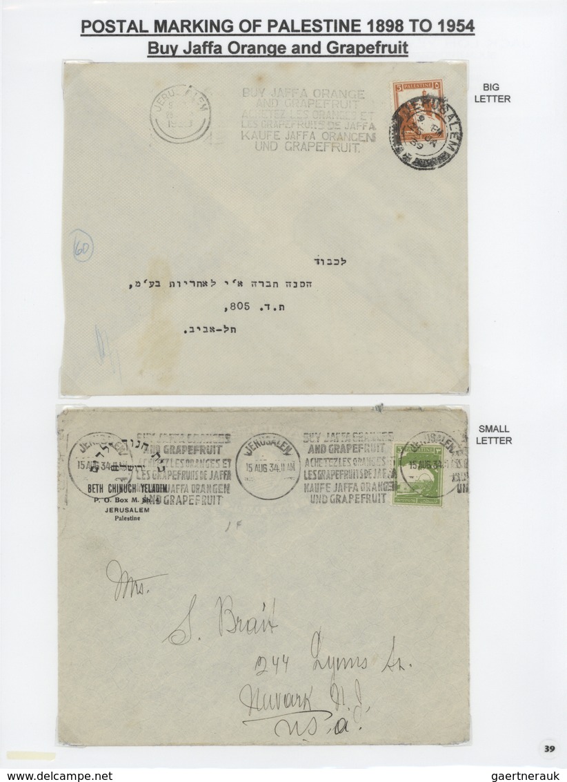 Palästina: 1898-1954, Exhibition Collection "HOLYLAND PALESTINE POSTAL MARKINGS FROM 1898 to 1954" o