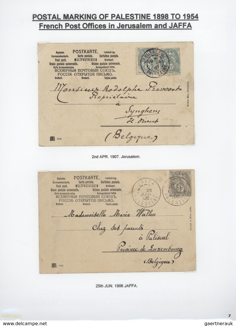 Palästina: 1898-1954, Exhibition Collection "HOLYLAND PALESTINE POSTAL MARKINGS FROM 1898 to 1954" o