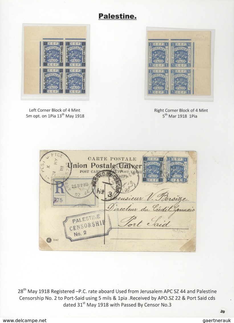 Palästina: 1918-1927, Exhibition Collection "PALESTINE STAMPS & COVERS FROM 1918 - 1927" on 80 leave