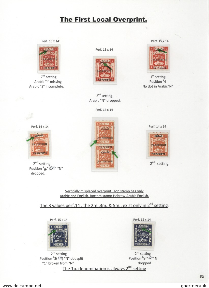 Palästina: 1918-1927, Exhibition Collection "PALESTINE STAMPS & COVERS FROM 1918 - 1927" on 80 leave