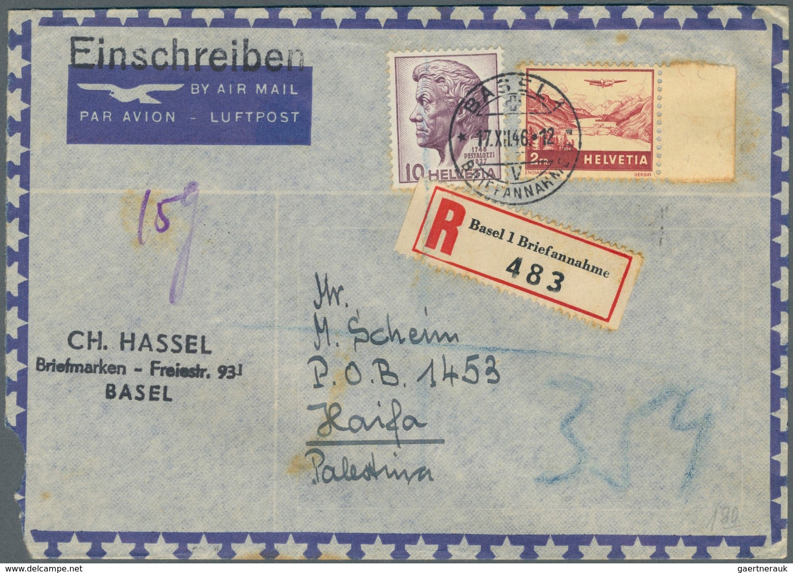 Palästina: 1935/1948, 47 Letters Incoming To Palestine From Various Countries Like Bolivia, Columbia - Palestina
