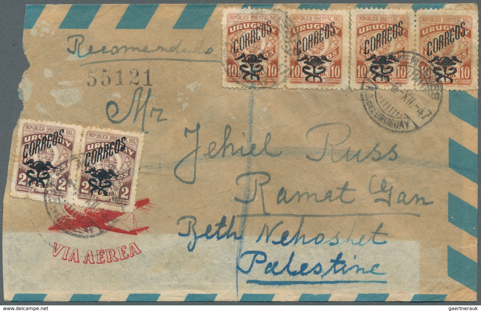 Palästina: 1935/1948, 47 Letters Incoming To Palestine From Various Countries Like Bolivia, Columbia - Palestina