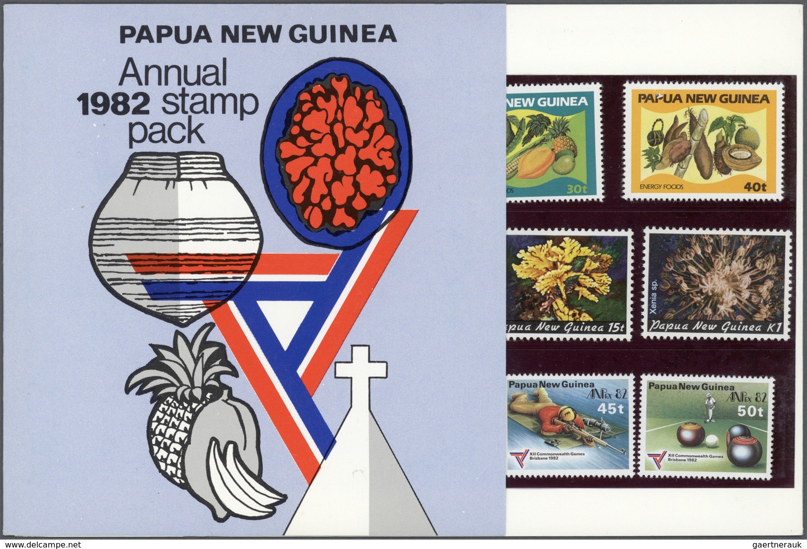 Papua Neuguinea: 1982. ANNUAL STAMP PACK Containing The 23 Issued Stamps Of This Year (including The - Papouasie-Nouvelle-Guinée