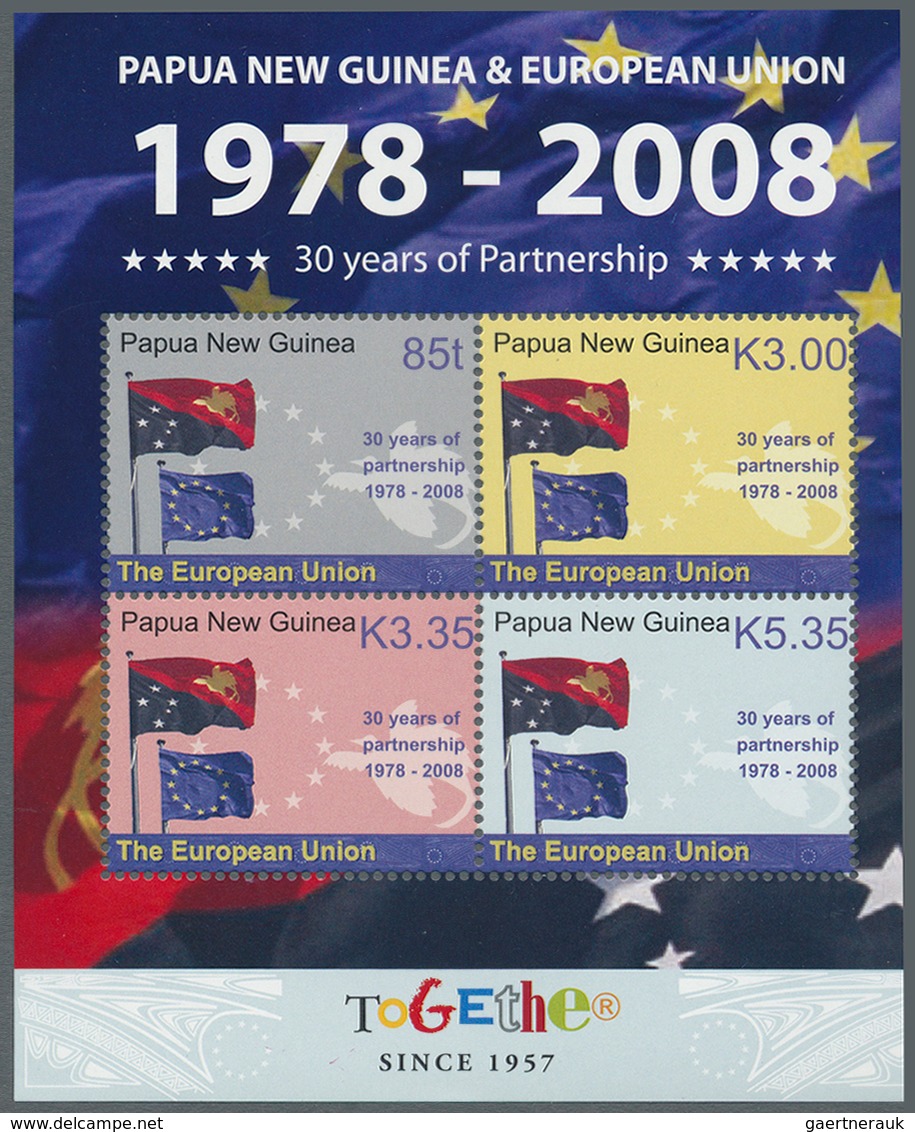 Papua Neuguinea: 2008. Lot Of 950 Souvenir Sheets PNG PARTNERSHIP WITH EUROPEAN UNION (30th Annivers - Papouasie-Nouvelle-Guinée