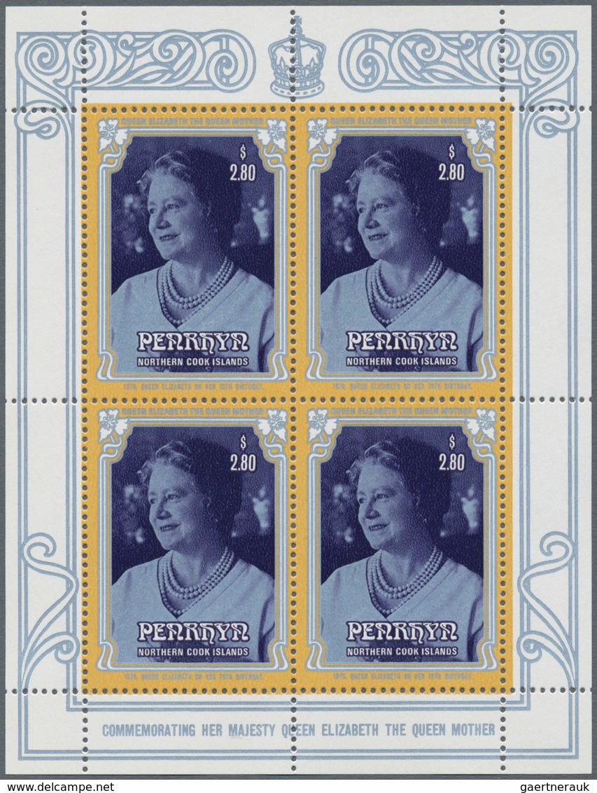 Penrhyn: 1977/1990, Accumulation In Large Box With Complete Sets Or Miniature Sheets Some In Larger - Penrhyn