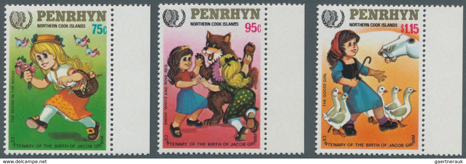 Penrhyn: 1985, International Youth Year Complete Set Of Three With Illustrations Of Fairytales From - Penrhyn