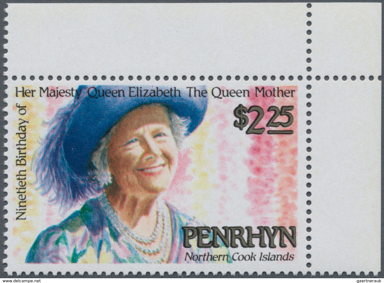 Penrhyn: 1990, 90th Birthday Of Queen Mum $2.25 In A Lot With About 1.200 Stamps Mostly In Complete - Penrhyn