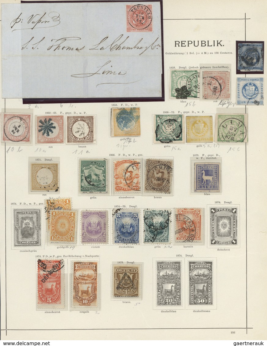 Peru: 1858/1890, Used And Mint Collection On Schaubek Pages, Comprising A Nice Range Of Classic And - Peru