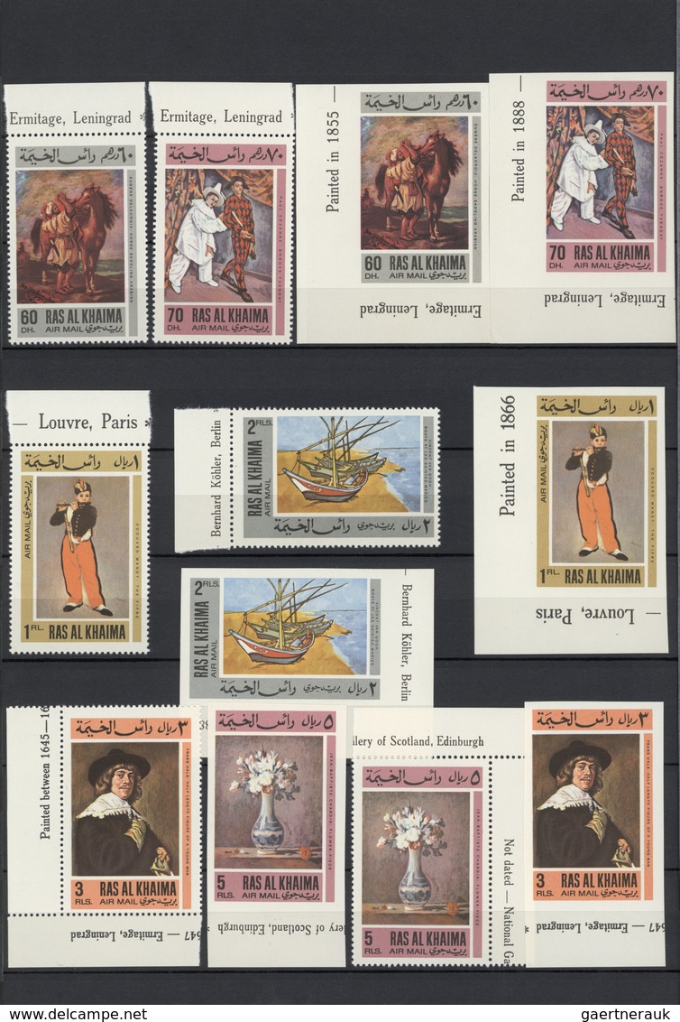 Ras al Khaima: 1964/1969, u/m collection in a stockbook with many attractive thematic sets, imperfor