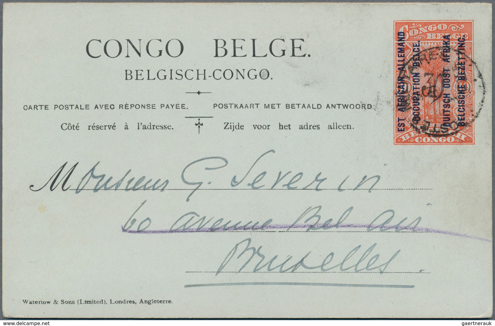 Ruanda-Urundi - Belgische Besetzung Deutsch-Ostafrika: 1917-21, Collection Of 90 Postal Stationery P - Cartas & Documentos