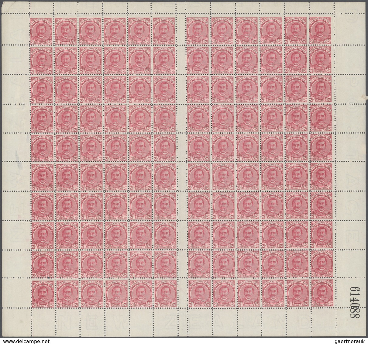 Samoa: 1895/1900, Definitives "King Malietoa Laupepa", 2½d. Rose (shades), Lot Of 1156 Stamps Within - Samoa