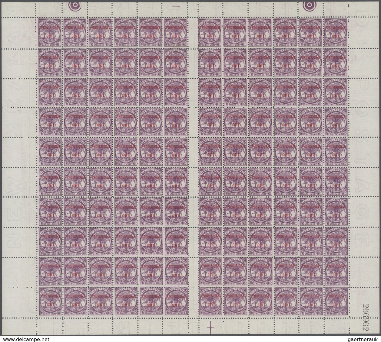 Samoa: 1899/1900, "PROVISIONAL GOVT." Overprints, 2s.6d. Reddish Purple, Lot Of 1400 Stamps Within C - Samoa