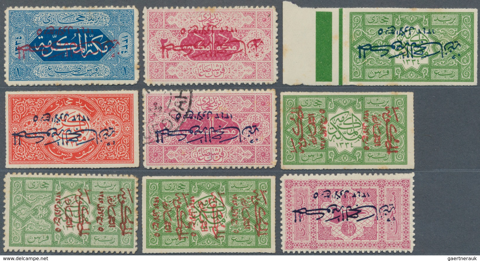 Saudi-Arabien - Hedschas: 1916-25, Hejaz Collection In Album Bearing Many Overprint Varieties, A Wid - Arabia Saudita