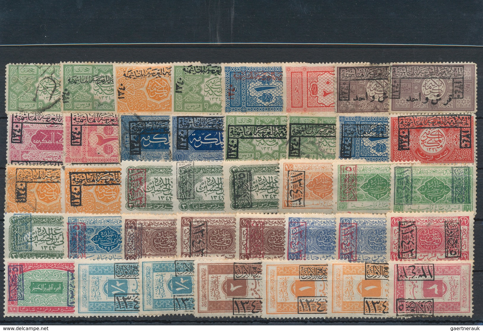 Saudi-Arabien - Hedschas: 1917-25, Selection Of 39 Stamps, Mint And Used, With Various Types/colours - Saudi-Arabien
