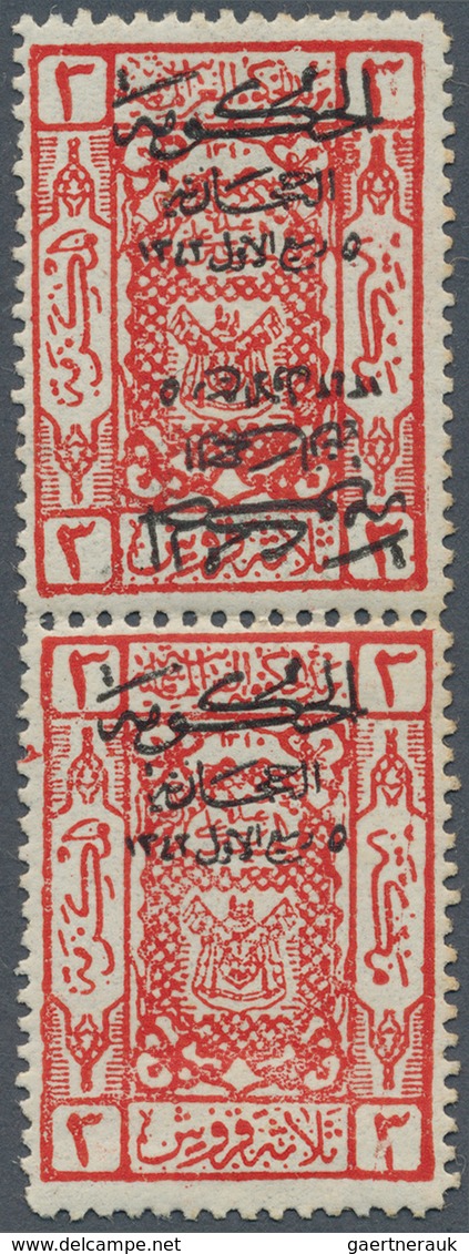 Saudi-Arabien - Hedschas: 1922-25, Overprinted Issues Collection In Album Bearing Pairs With And Wit - Arabia Saudita