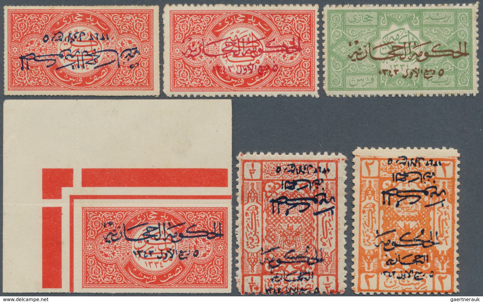 Saudi-Arabien - Hedschas: 1922-25, Overprinted Issues Collection In Album Bearing Pairs With And Wit - Arabie Saoudite