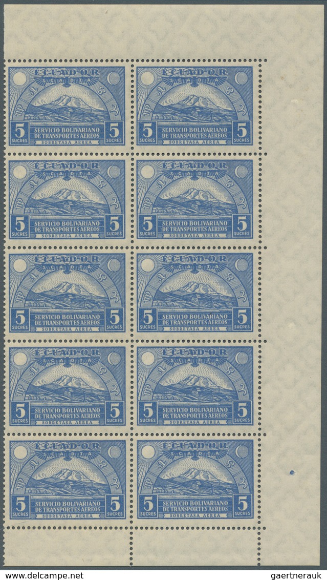 SCADTA - Ausgaben Für Ecuador: 1929, Definitive Stamp 5s. Ultramarine ‚Chimborazo Volcano‘ In A Lot - Equateur