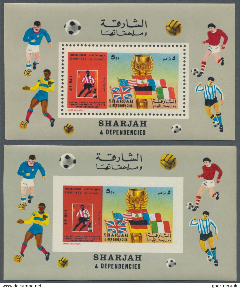 Schardscha / Sharjah: 1970, Football World Championships Large Lot With 395 Miniature Sheets With Di - Sharjah