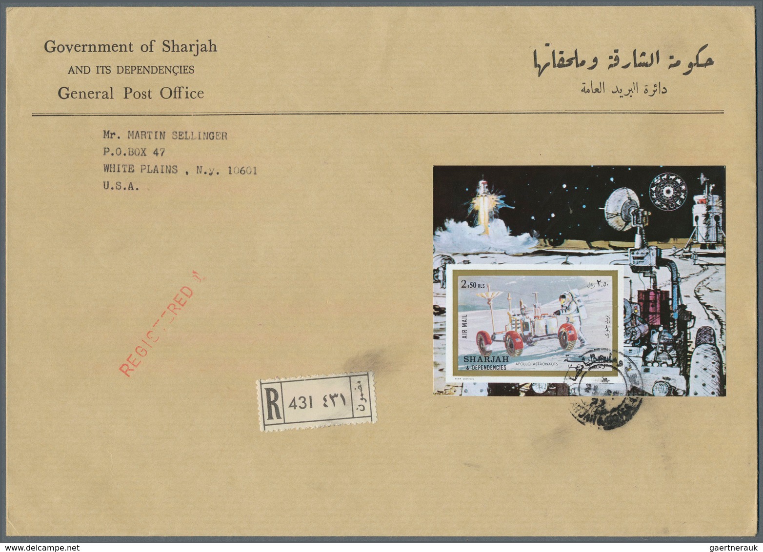 Schardscha / Sharjah: 1972, SPACE, Group Of 19 Covers Addressed To USA, Bearing Atractive Thematic F - Sharjah