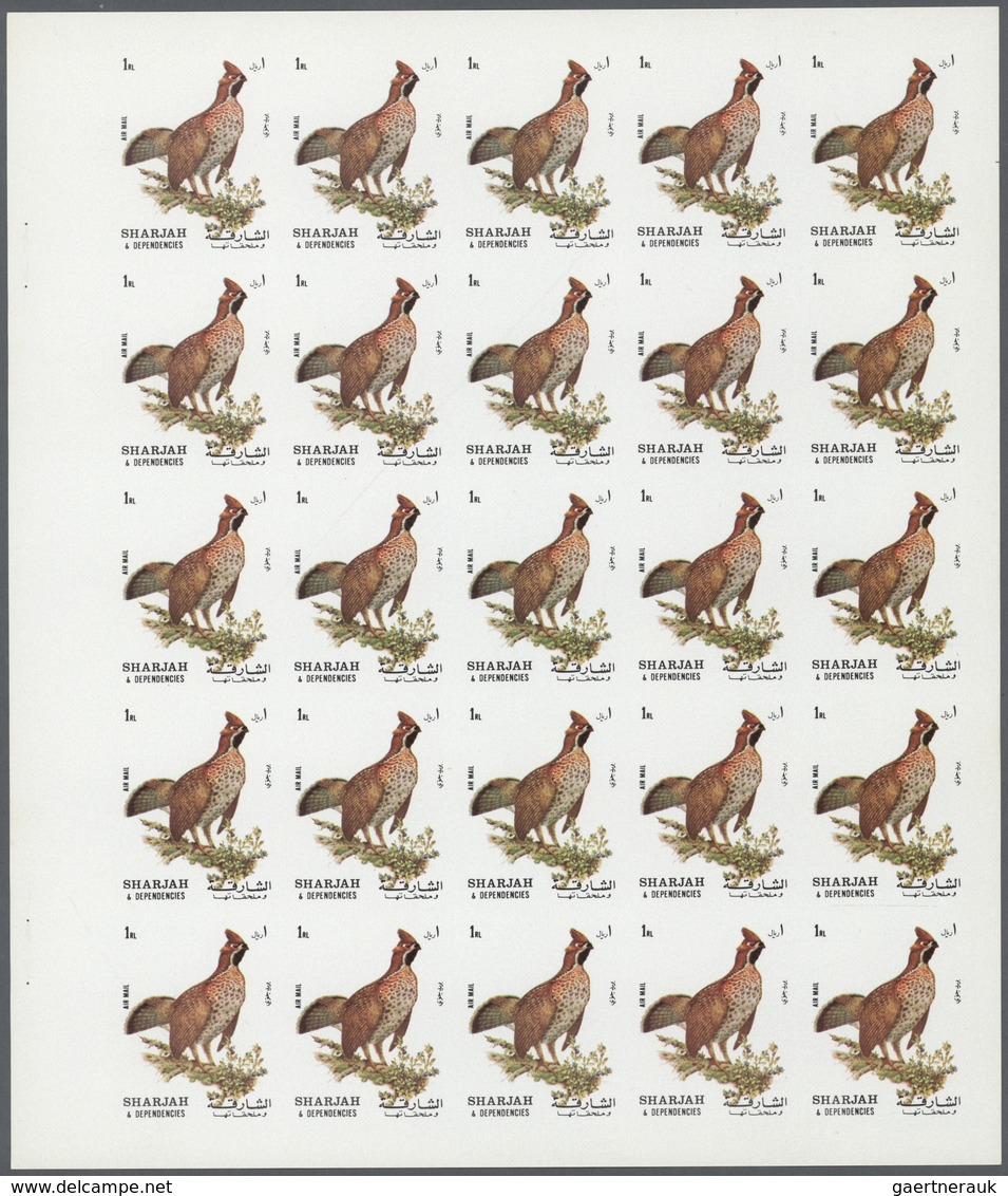 Schardscha / Sharjah: 1972. Sharjah. Progressive Proof (7 Phases) In Complete Sheets Of 25 For The 1 - Sharjah