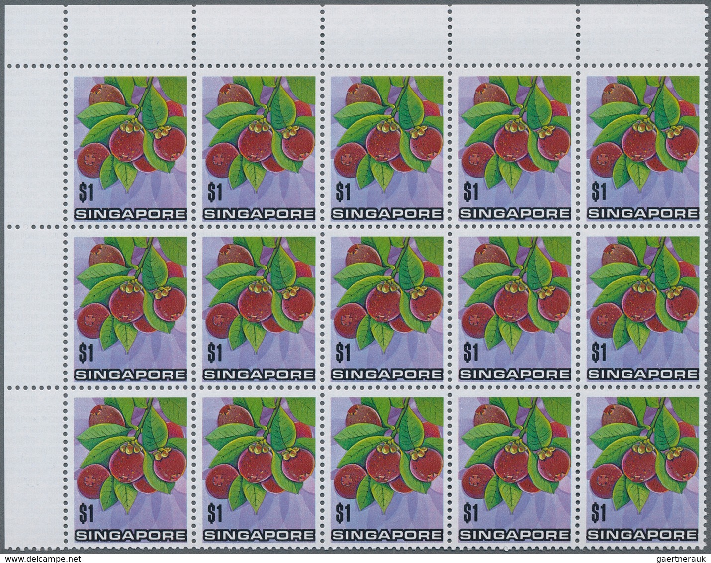 Singapur: 1973, Flowers And Fruits Defintives Complete Set Of 13 In An Investment Lot Of About 660 C - Singapur (...-1959)