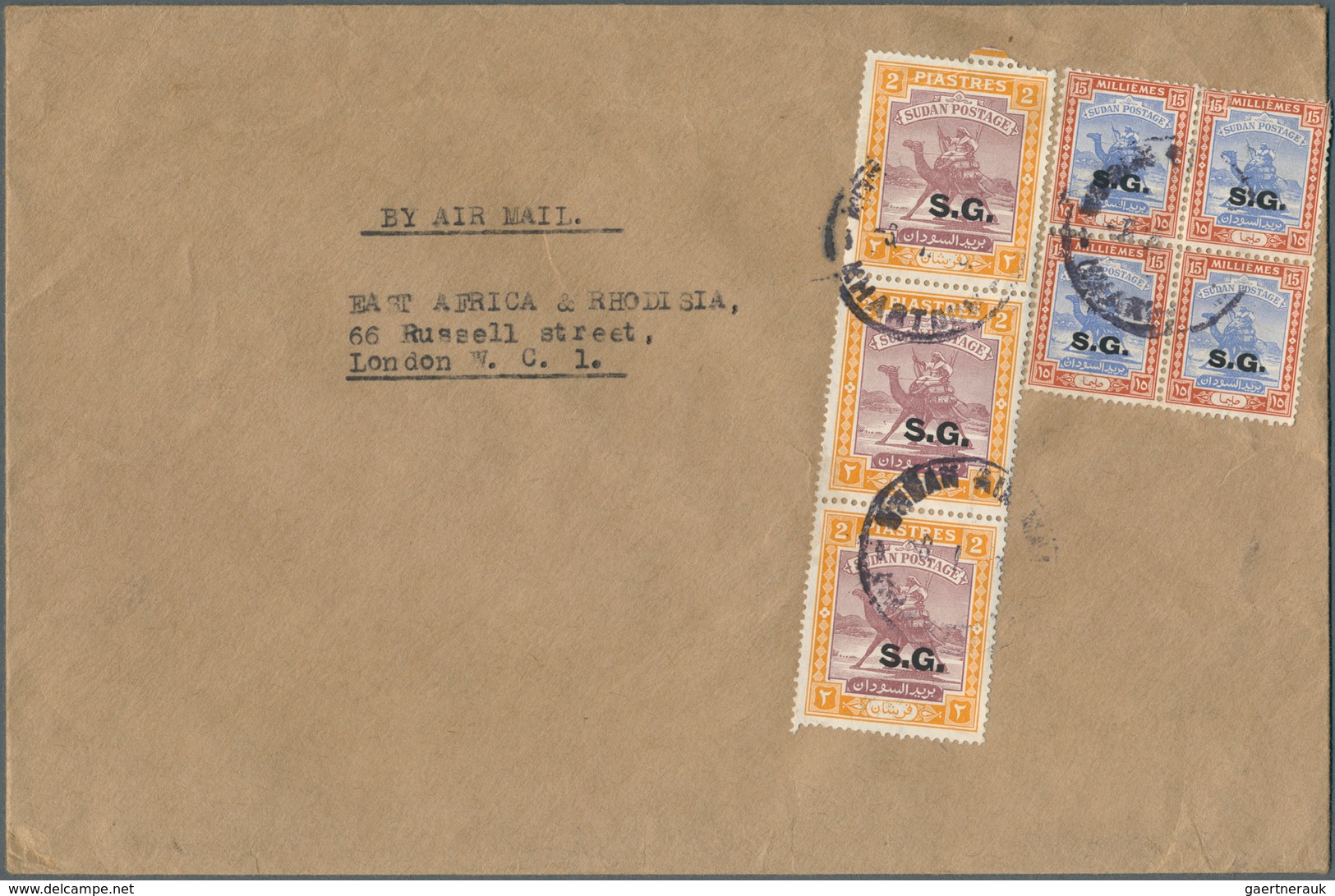 Sudan - Dienstmarken Regierung: 1936/49, Airmail Covers To London Franked Up To 10 Sh (5), Plus Fron - Soudan (1954-...)