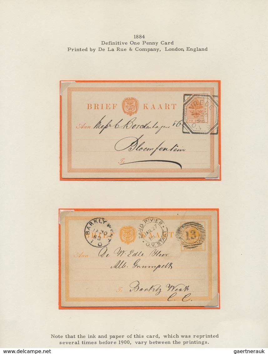 Oranjefreistaat: 1884/1902, THE POSTAL CARDS OF THE ORANGE FREE STATE, Exhibition Collection With 52 - État Libre D'Orange (1868-1909)