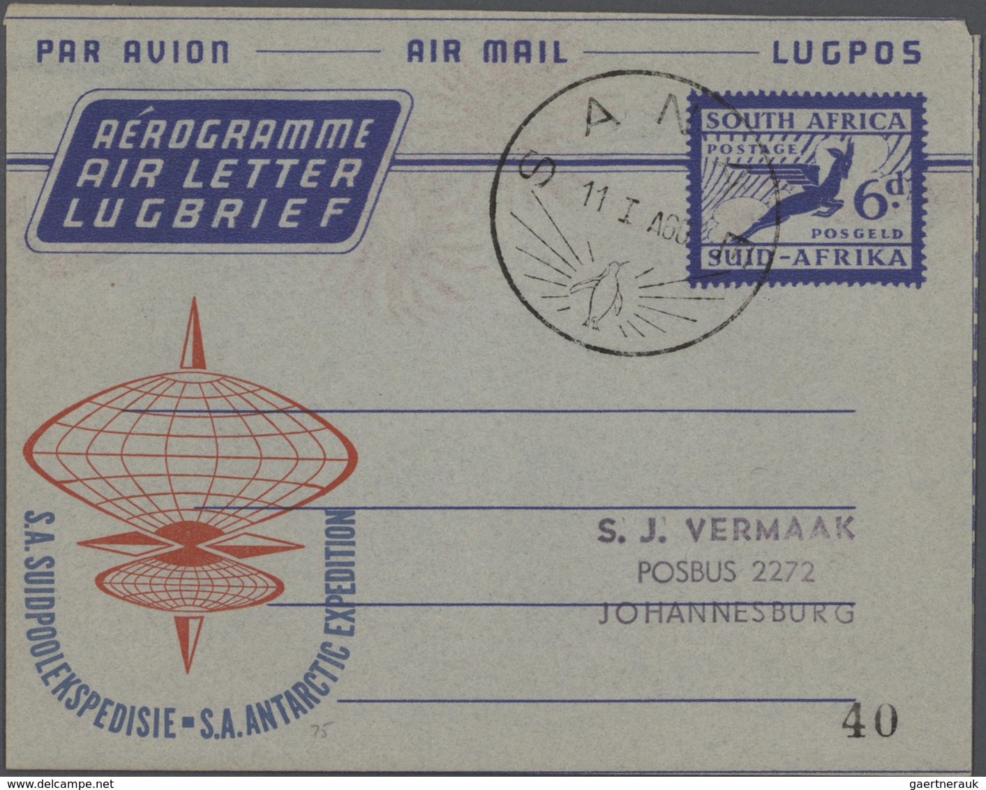 Südafrika: 1945/80 (ca.), AEROGRAMMES: Duplicated Accumulation Of About 280 Airletters, Lettercards - Usados