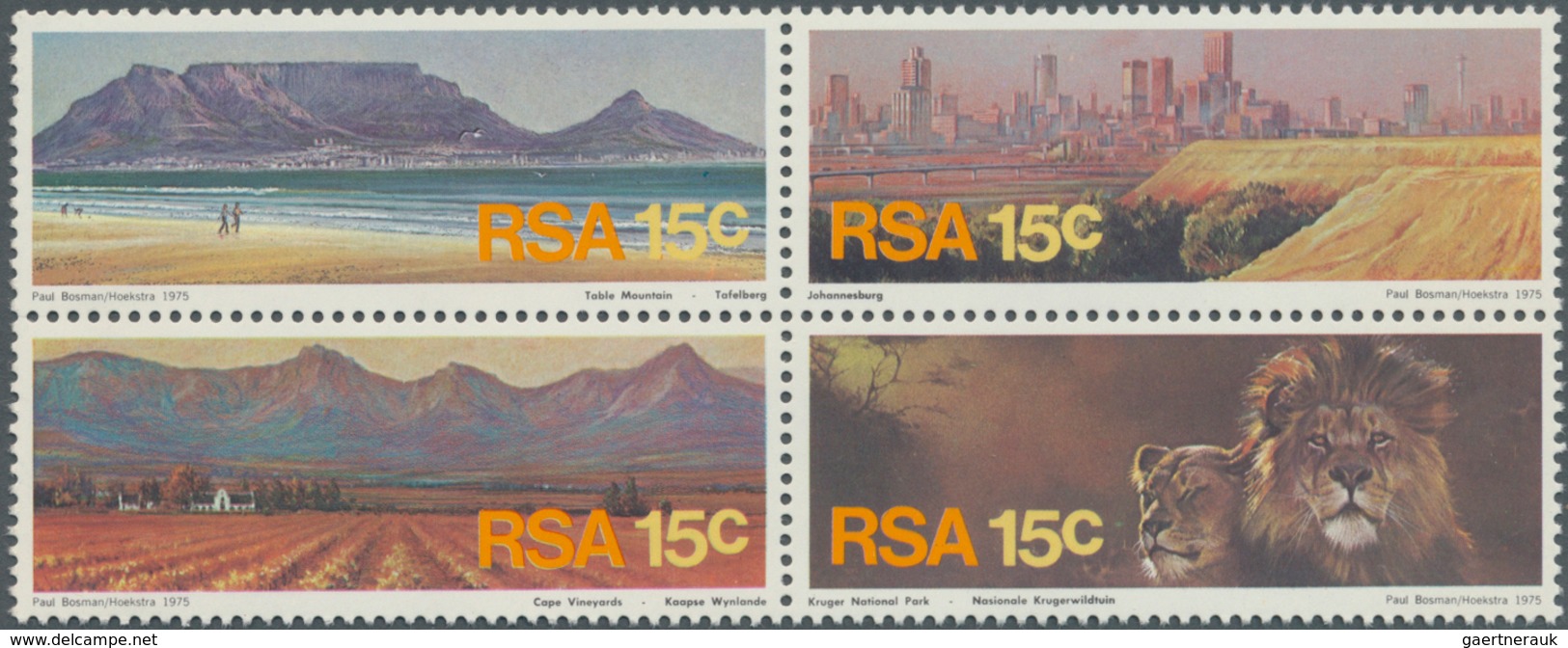 Südafrika: 1975, Tourism Se-tenant Block Of Four (Table Mountain, Cape Vineyards, Johannesburg And L - Oblitérés