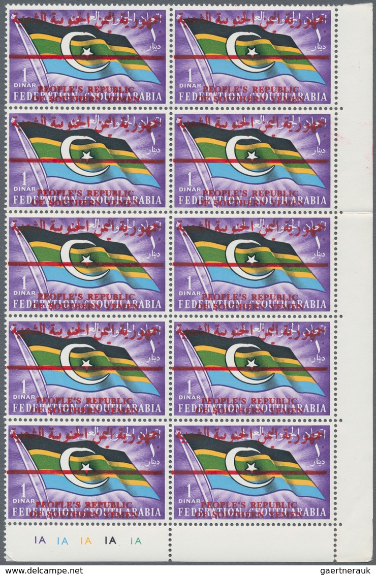 Südjemen: 1968, Heavy Duplicated Accumulation Of The Early Overprints Incl. Complete Sets And Many L - Yémen