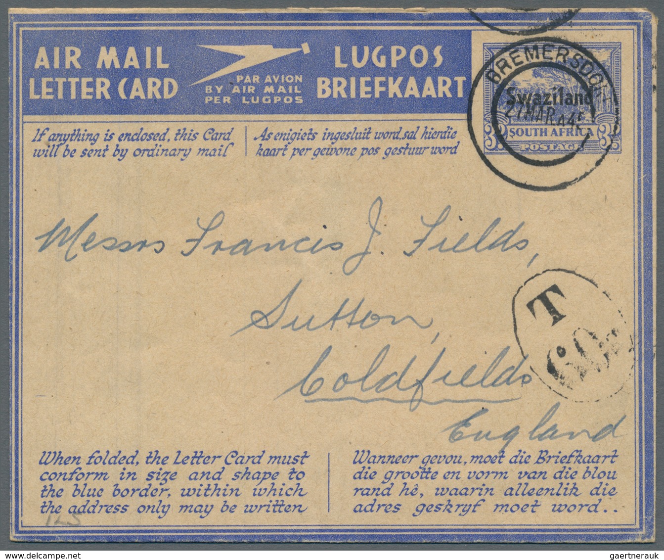 Swaziland: 1945/1961 (ca.), AEROGRAMMES: Accumulation With About 380 Unused And Used/CTO Airletters, - Swasiland (...-1967)