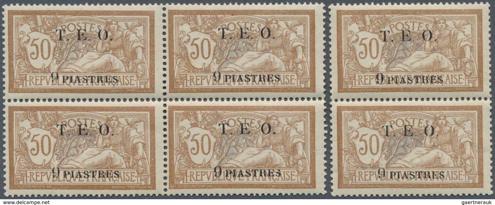 Syrien: 1919, T.E.O. Overprints, 9pi. On 50c. Brown/light Blue, Lot Of Twelve Mint Copies (incl. Two - Siria