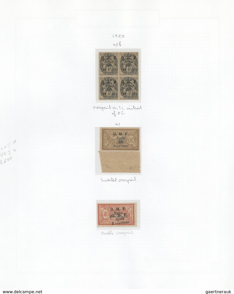 Syrien: 1919/1922, T.E.O. And O.M.F. Overprints, Mint And Used Collection Of Apprx. 280 Stamps On Al - Siria