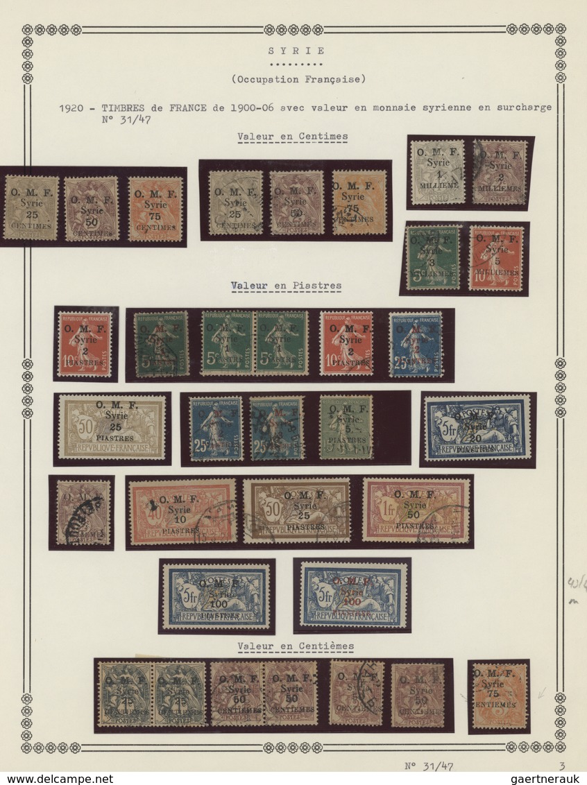 Syrien: 1919/1957, Comprehensive Collection Of French Period Neatly Arranged On Album Pages In A Bln - Siria