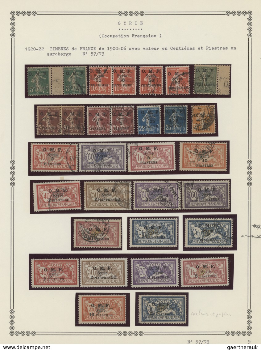 Syrien: 1919/1957, Comprehensive Collection Of French Period Neatly Arranged On Album Pages In A Bln - Syria