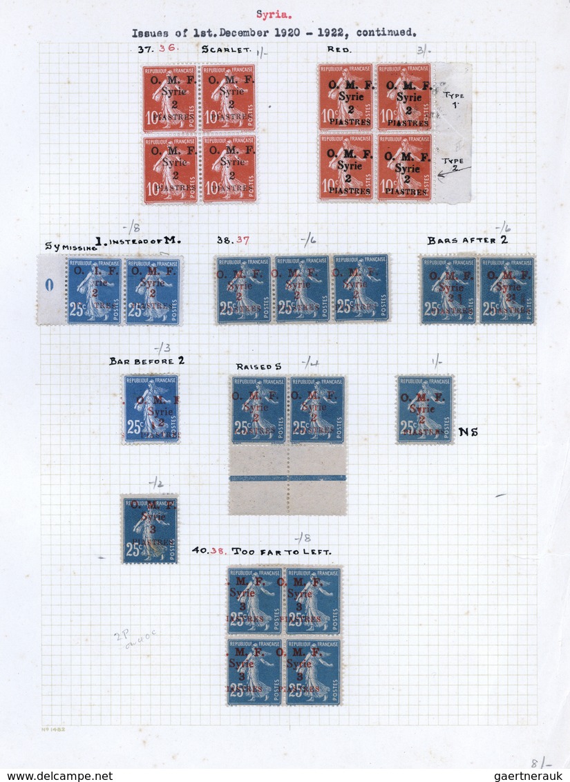 Syrien: 1920/1924, Specialised Collection Of Apprx. 220 Overprint Stamps Arranged On Written Up Albu - Syrie