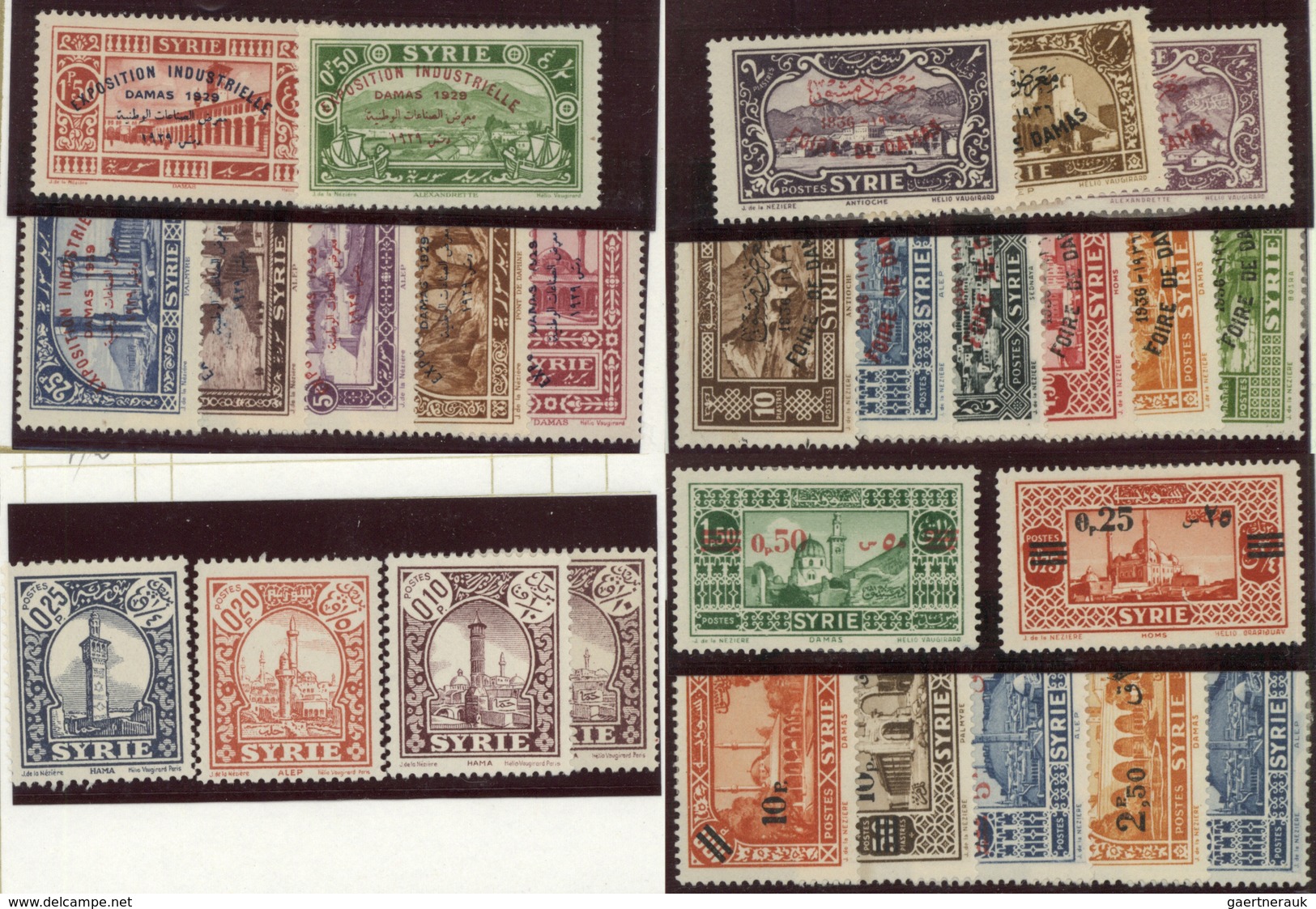 Syrien: 1924/1945 (ca.), Predominantly Mint Accumulation On Retail Cards Incl. Many Complete Sets, A - Syrie