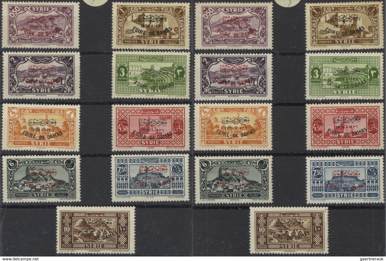 Syrien: 1924/1945 (ca.), predominantly mint accumulation on retail cards incl. many complete sets, a